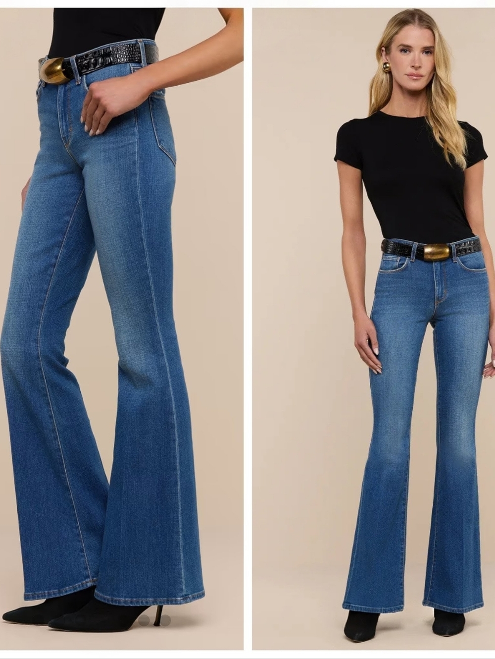 NWT L'AGENCE $265 Bell High Rise Flare Women's 30 Stretch Quiet Luxury Cleangirl